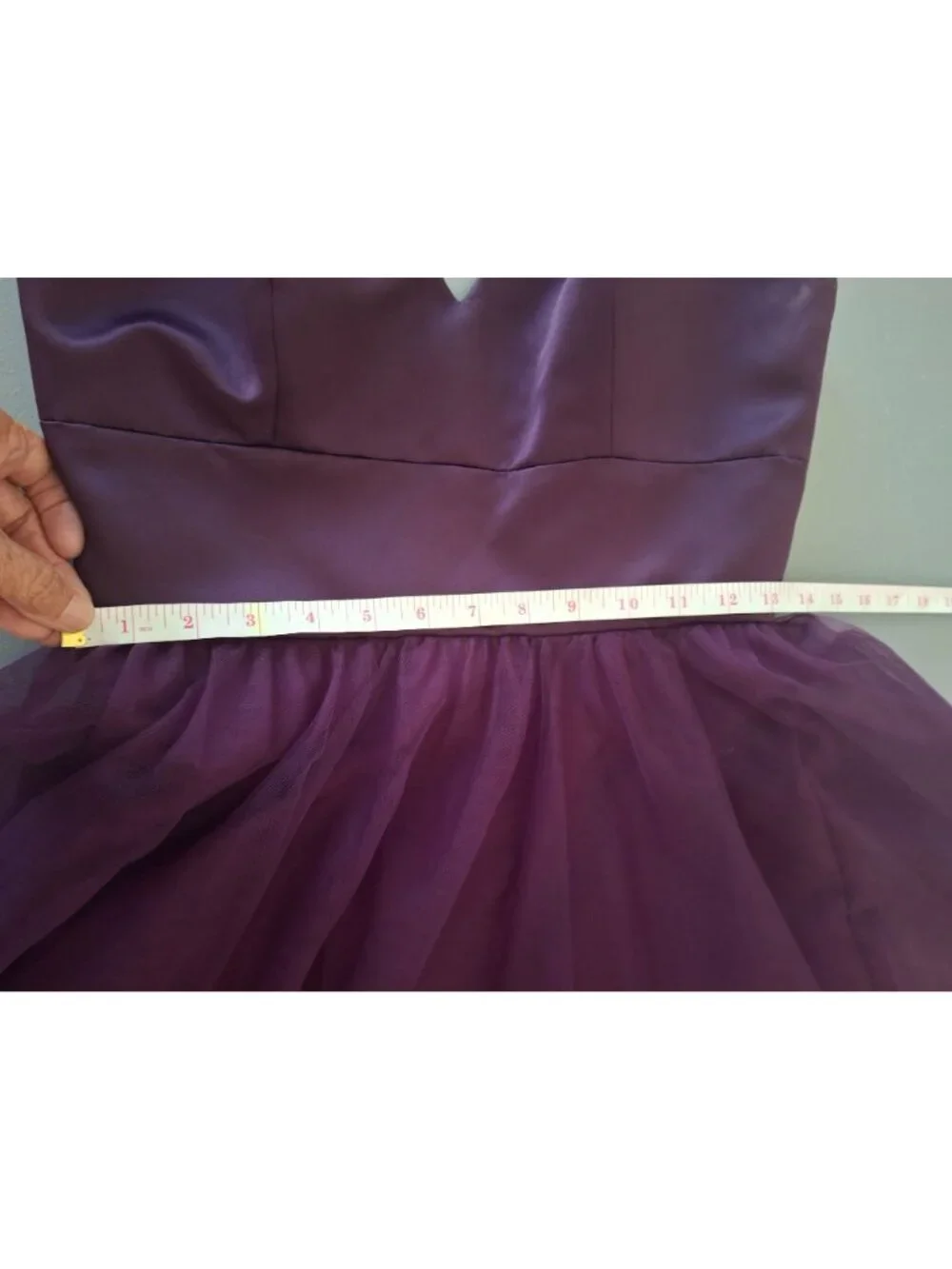 Morilee Madeline Gardner Purple Satin Tulle Maxi Dress Formal Prom Bridesmaid